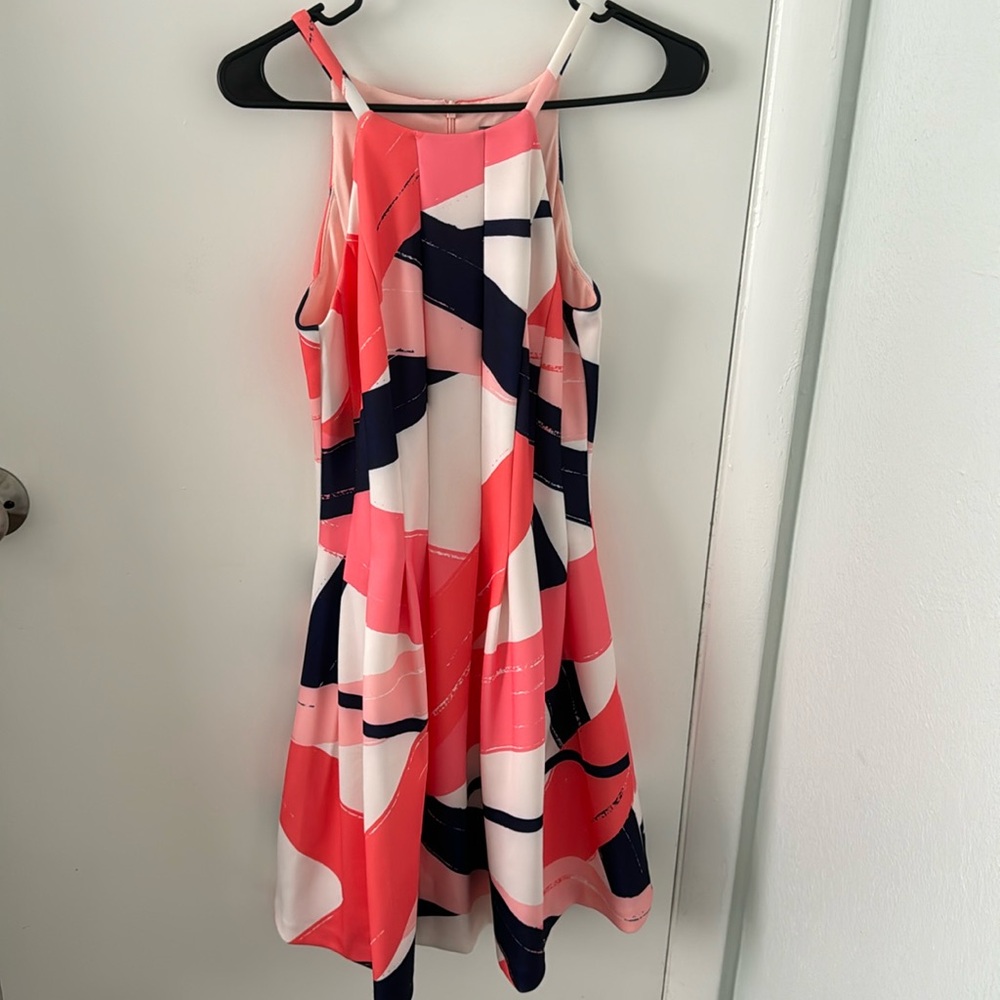 VINCE CAMUTO Brushstroke Print Fit & Flare Dress size 4 with packets